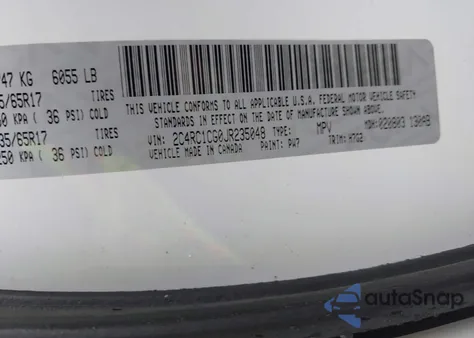 2018 Chrysler Pacifica Lx from USA, damaged, VIN 2C4RC1CG0JR235048